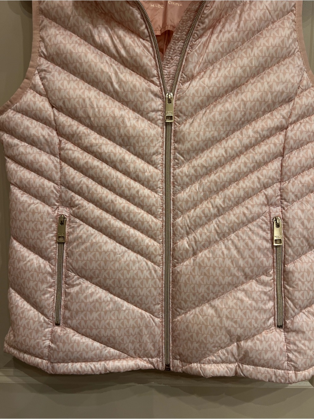 Michael Kors Pink Down Puffer S Vest Quiet Luxury Preppy Coastal Chic MK Spring - Picture 7 of 16